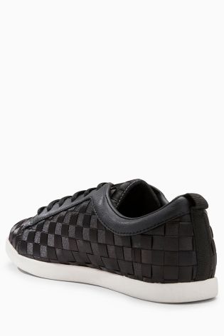 Lace-Up Satin Weave Trainers